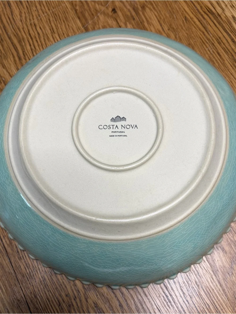 Celadon Blue Beaded Edge Ceramic Serving Bowl-Costa Nova